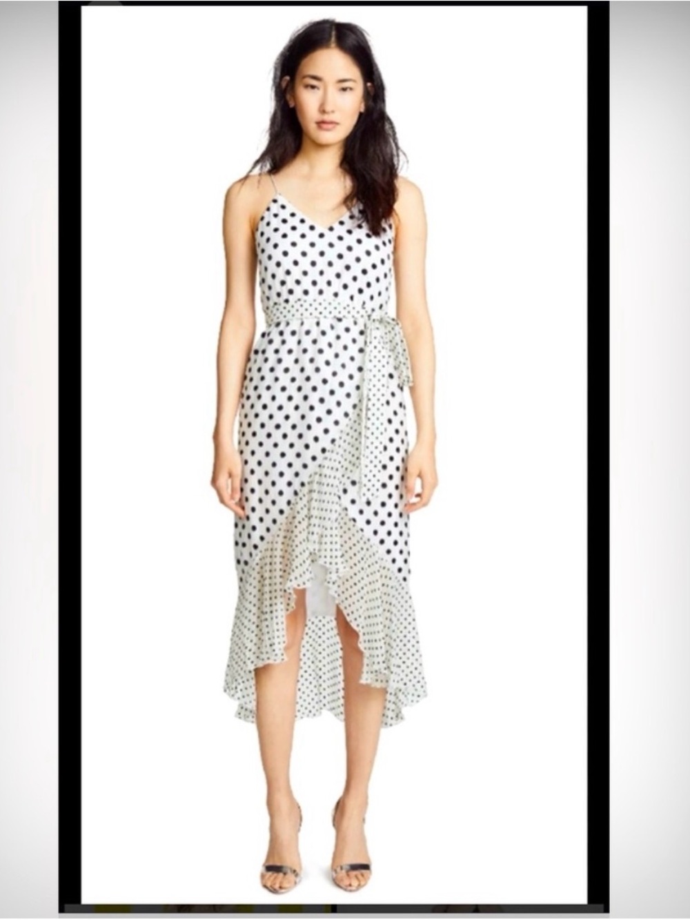 NWT Alice +Olivia soft white large dot dress. Size 12